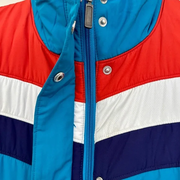Merrell Blue and Red Colorblock Puffer Vest - Picture 2 of 9